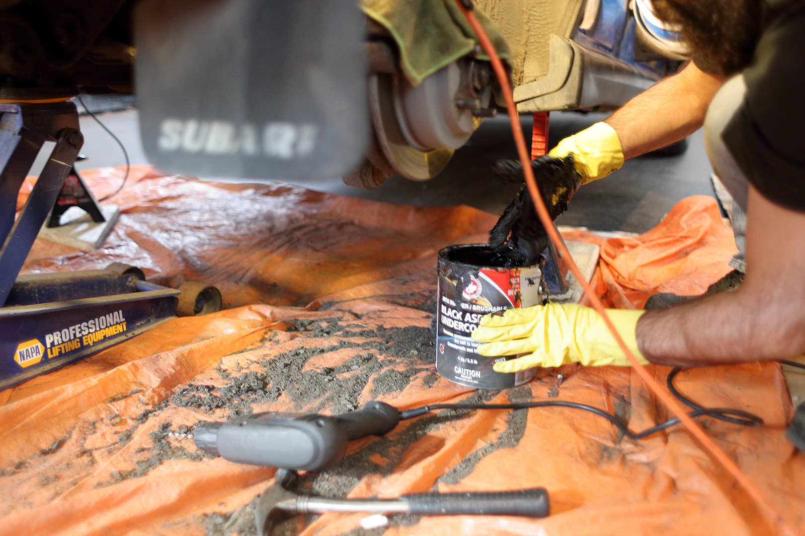 wrx_rusted_shocks_repair_tar_black_asphalt_undercoat